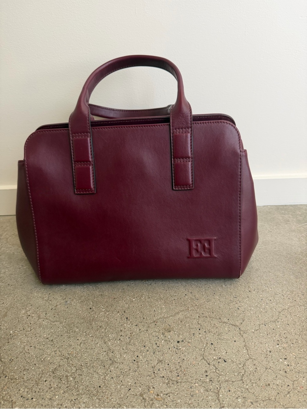 Escada Burgundy Top Handle Bag
